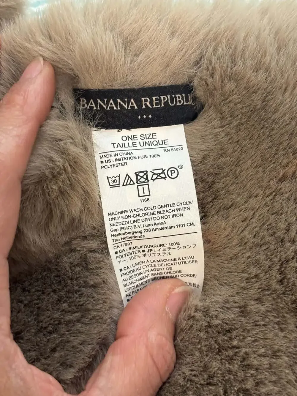 Banana Republic Brown Faux Fur Pull-Through Scarf